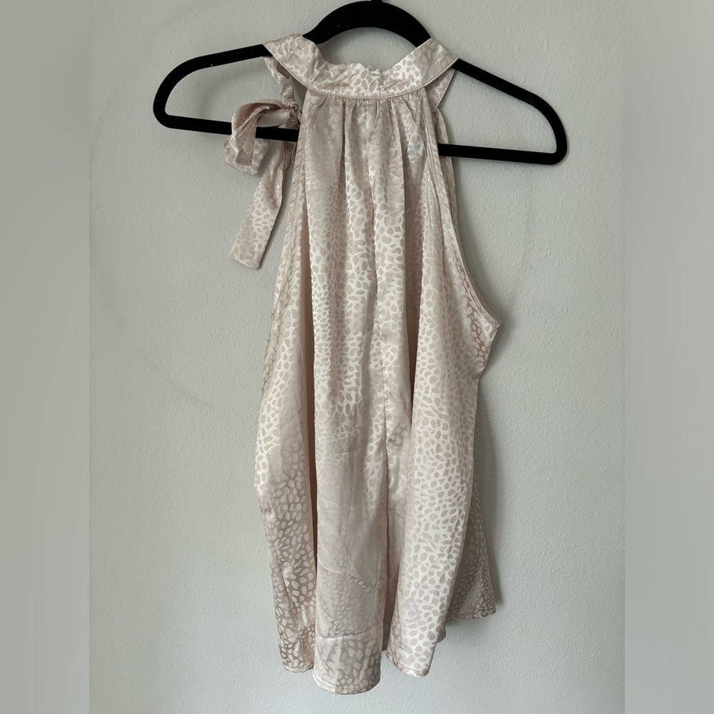 Satin High Neck Blouse Size L